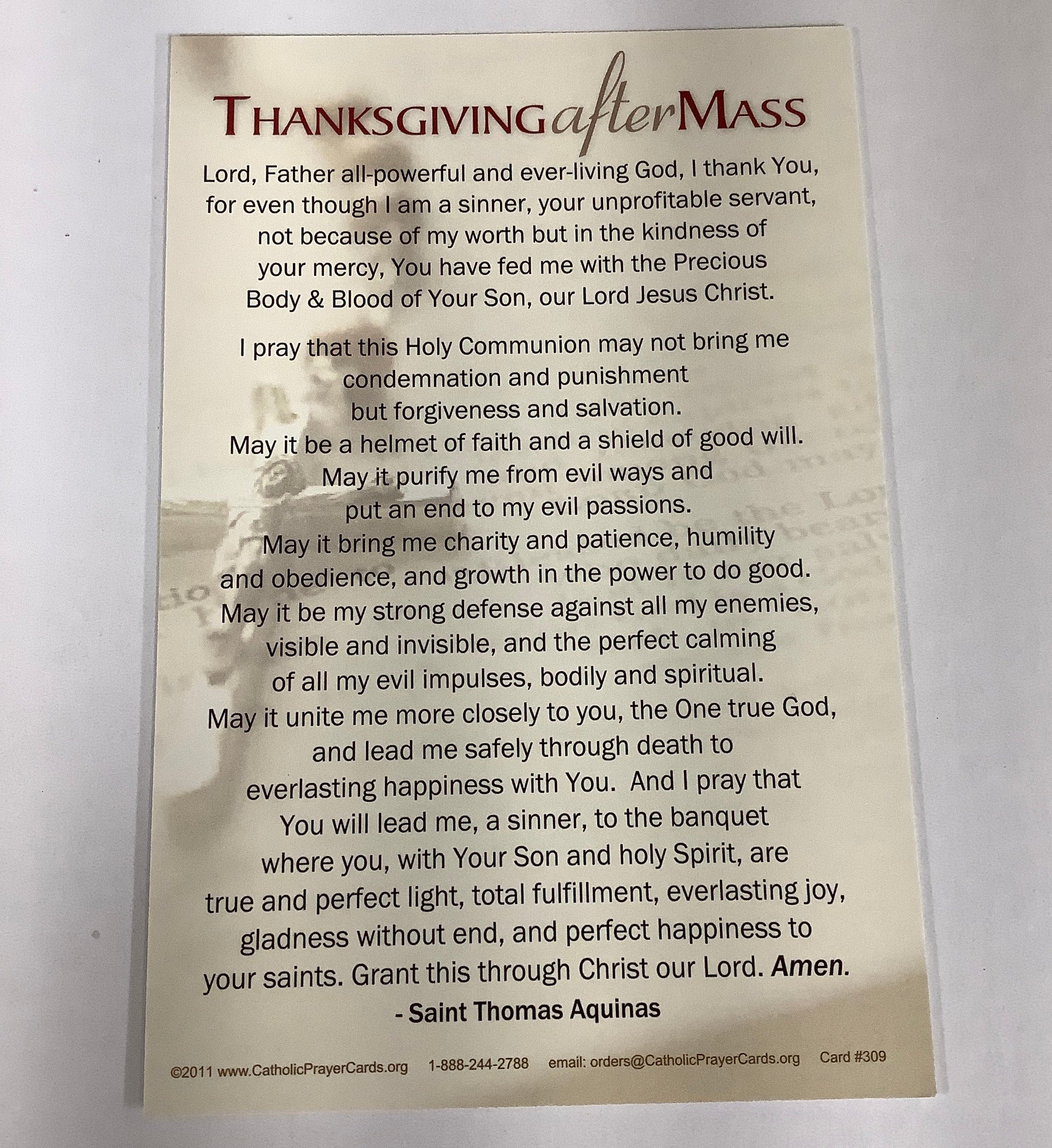 BM-#309/CPC-Prayer Before Mass-Thanksgiving After Mass