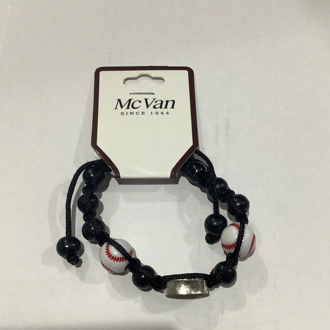 Bracelet/Black/Baseball/St Sebastian
