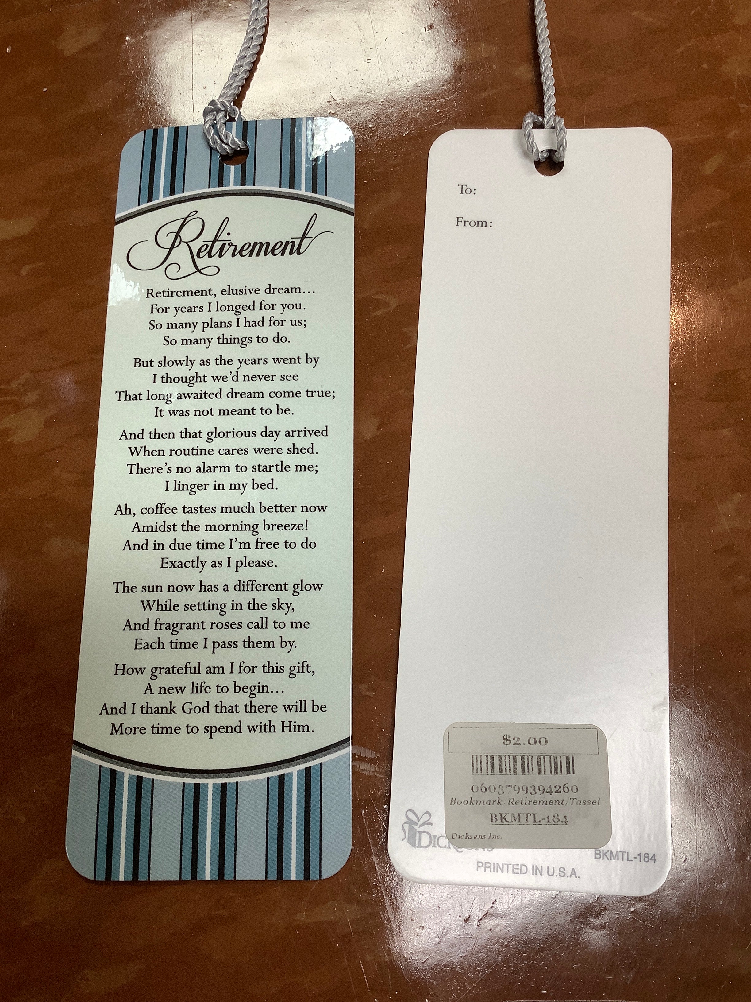 Bookmark/Retirement/Tassel