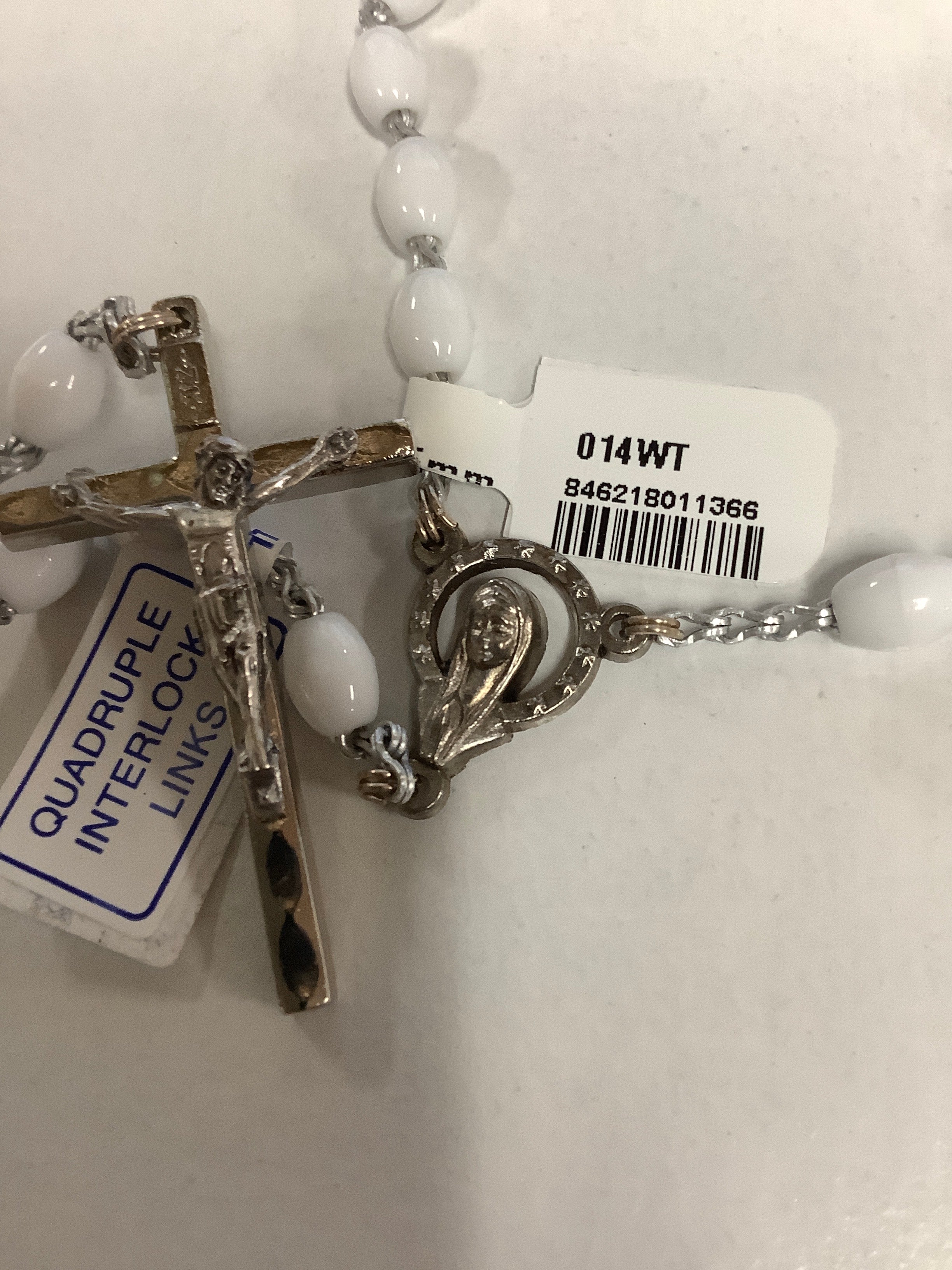 Rosary/White Plastic/5mm