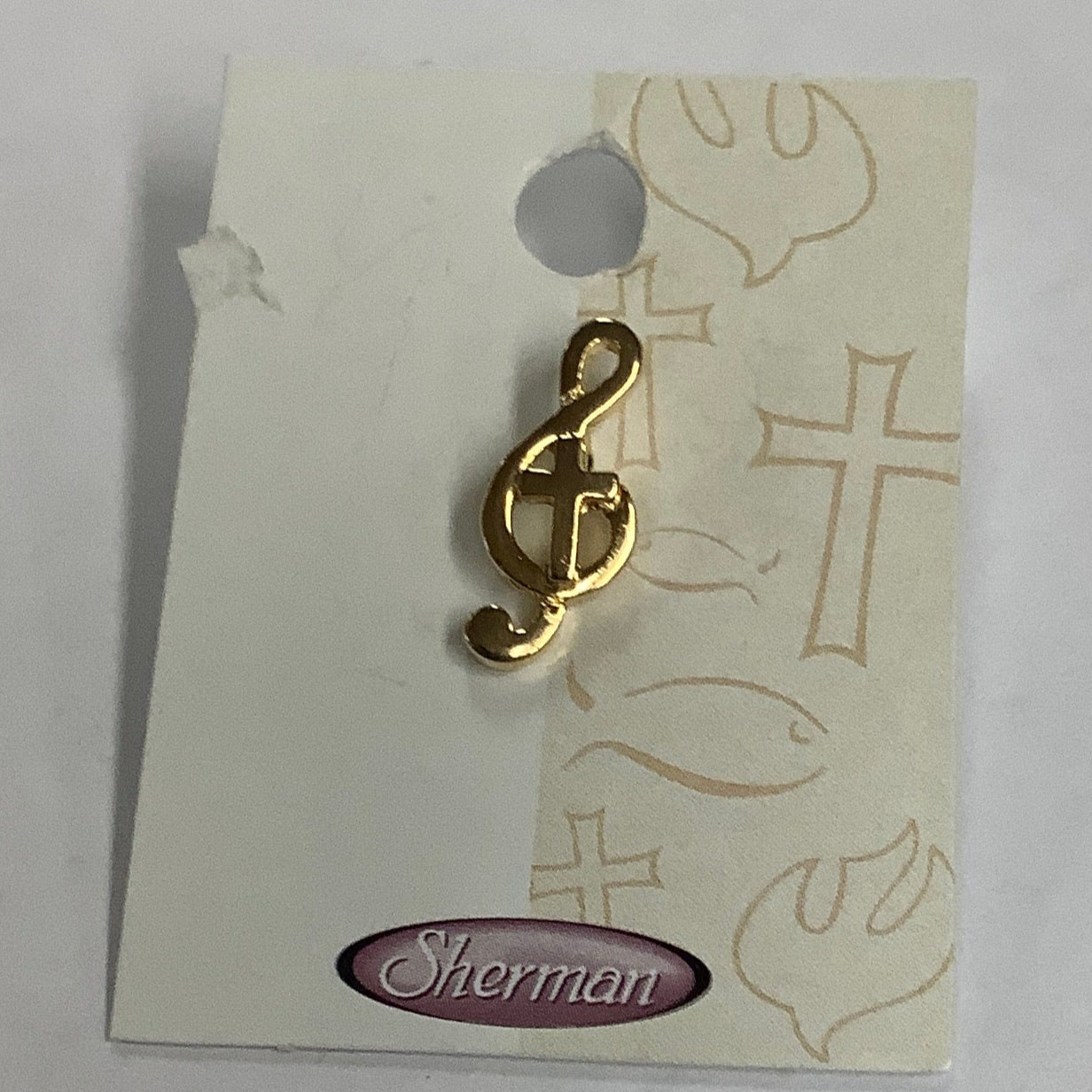 LapelPin/MusicNoteCross/Gold