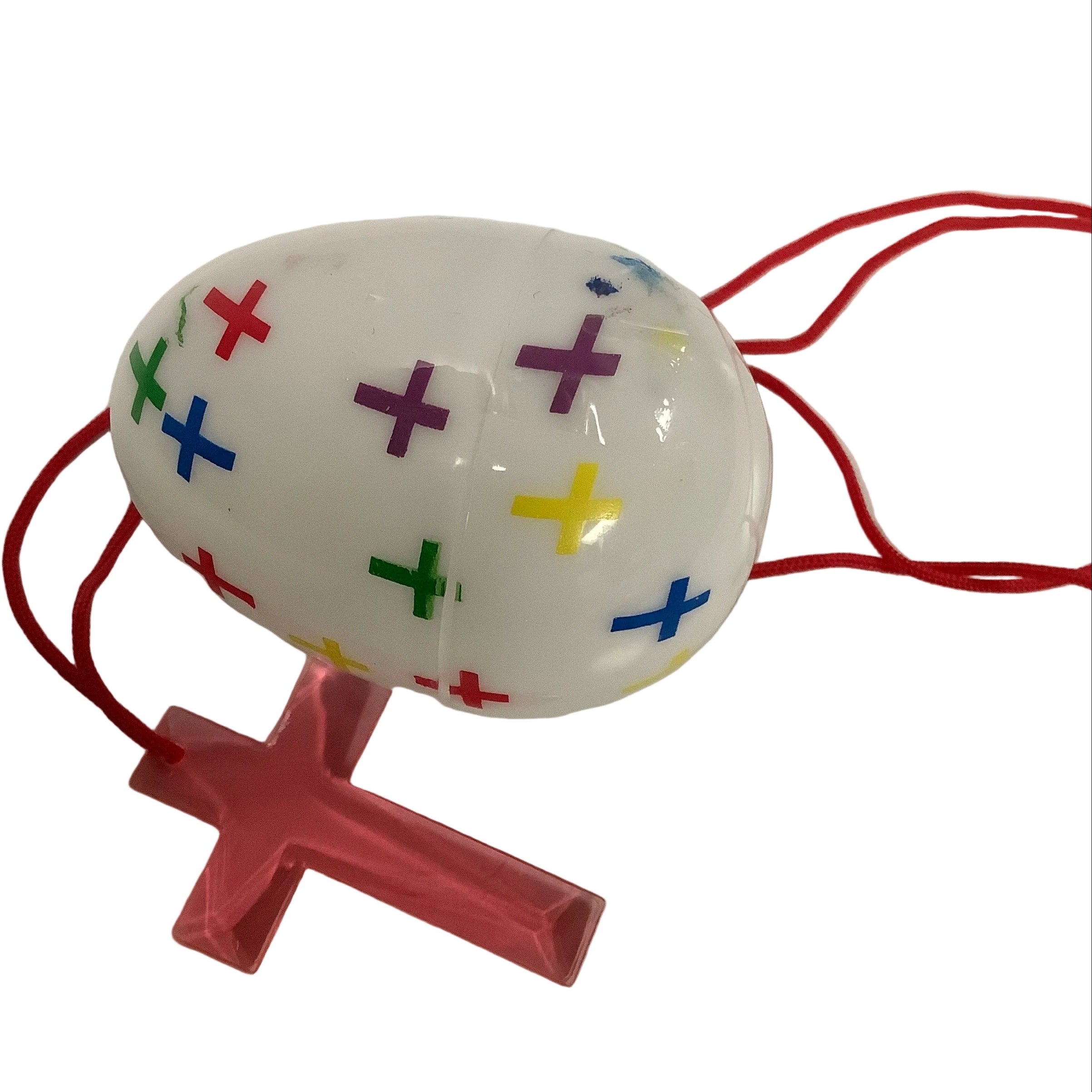 Easter Eggs-Plastic-Bright Crosses-Toy Filled