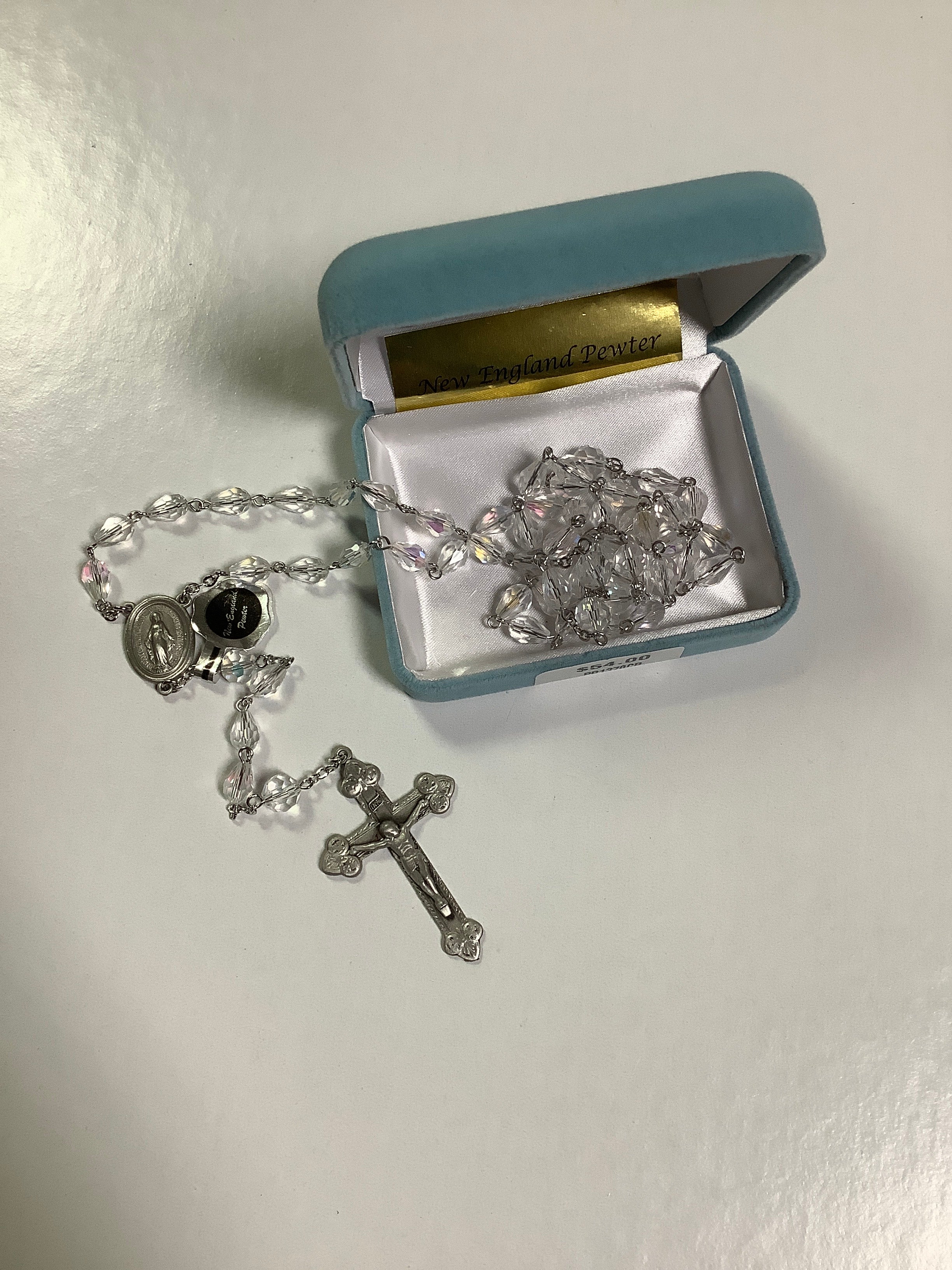 Rosary/TearShapeCrystl/6x9-Pewter