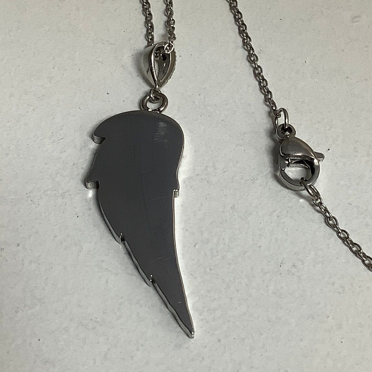 Necklace-Psa 91:4-Feather-18"