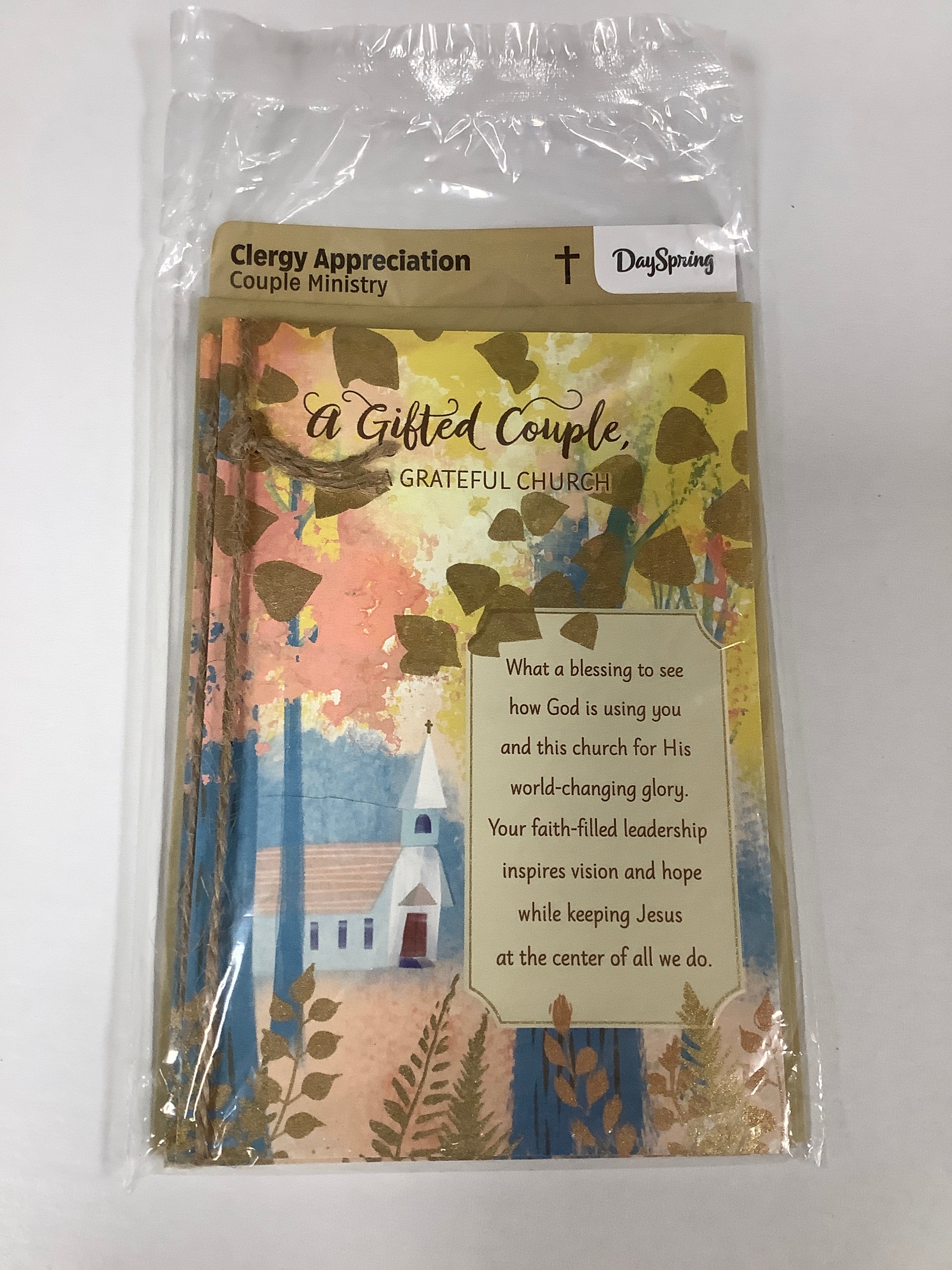 Card-Clergy Appreciation-Couple Ministry-Church Trees Sunshine-J1013