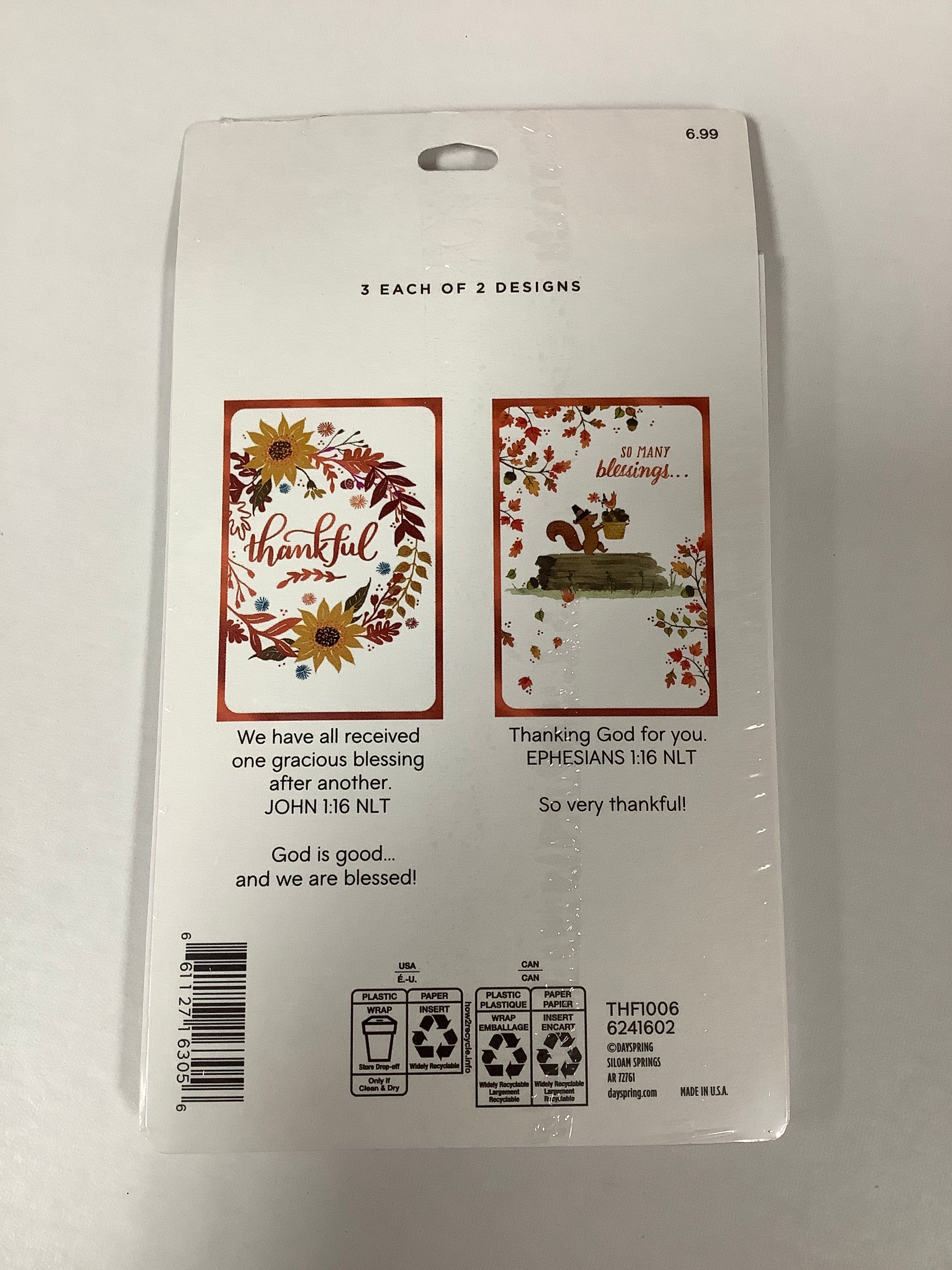 Boxed Cards-6pk-Thanksgiving-Wreath & Squirrel