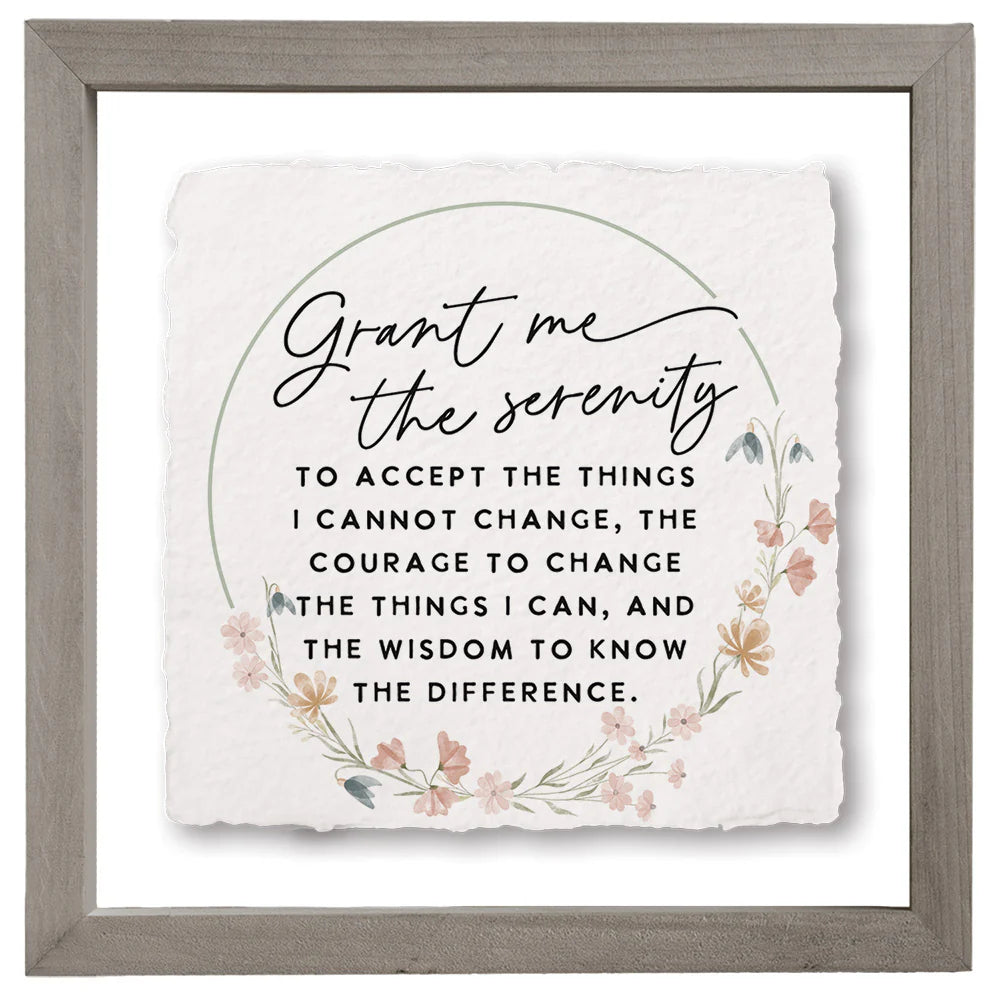 Plaque-Framed-Floral-Serenity Prayer