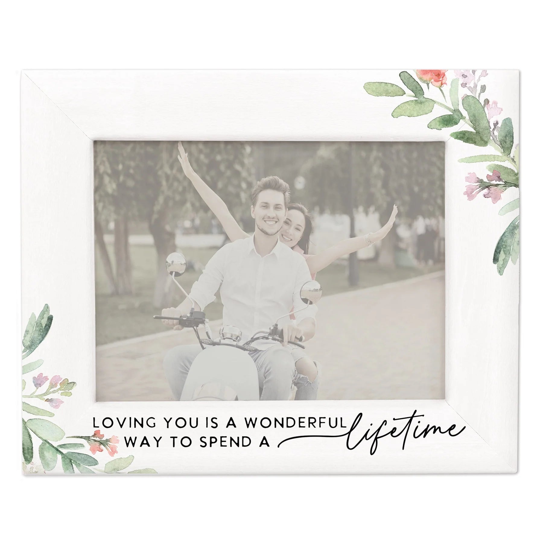 Frame-White Floral-Loving You A Lifetime