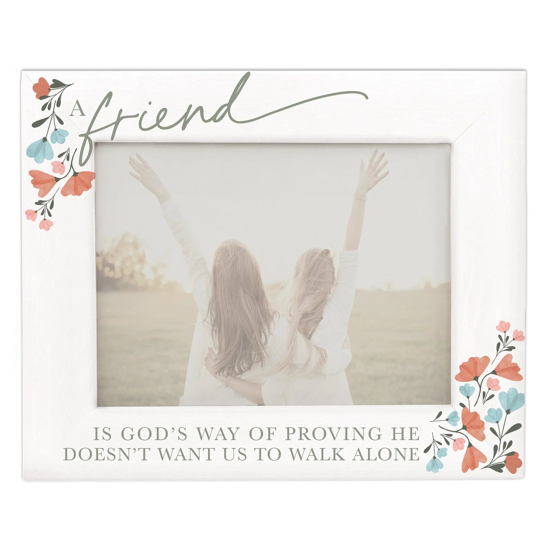 Frame-White Floral-A Friend