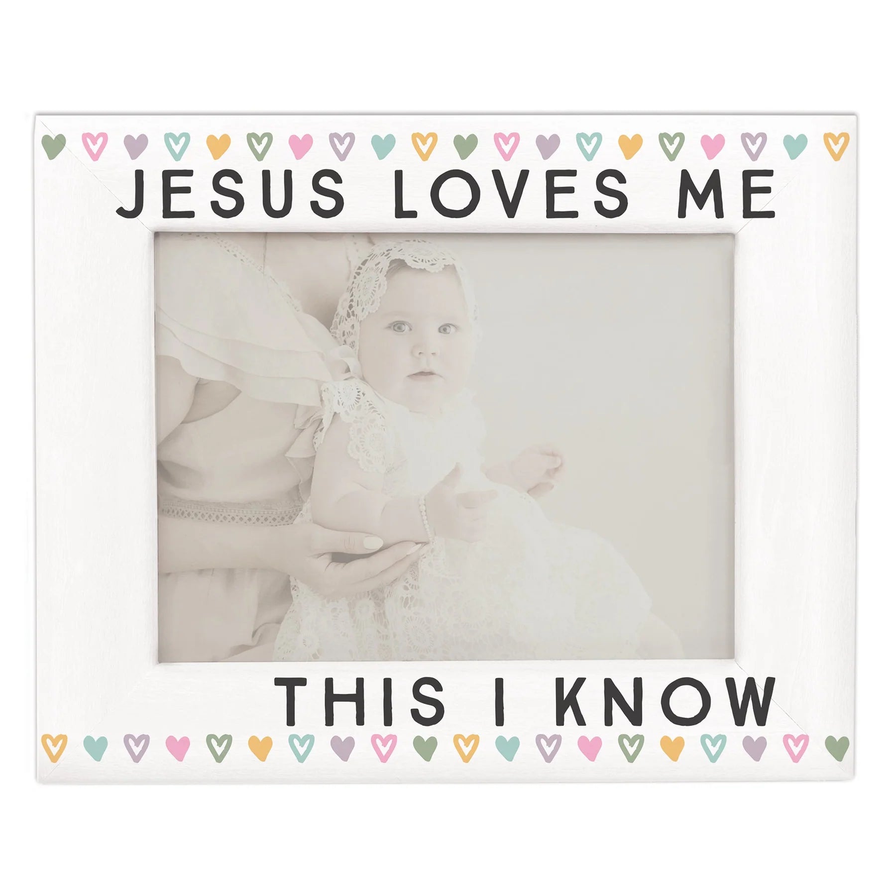 Frame-White-Hearts-Jesus Loves Me