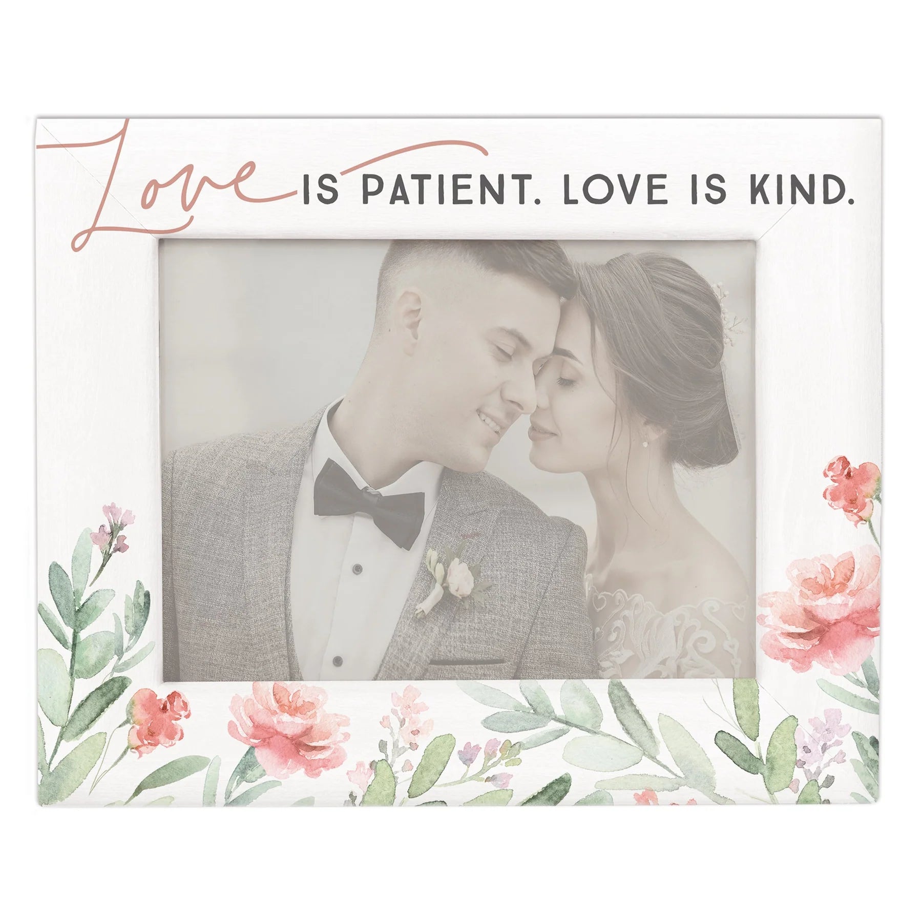 Frame-1Co 13:4-White Floral-Love Is Patient