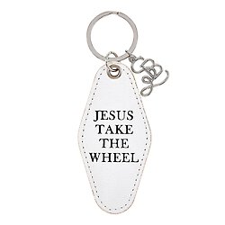 Key Chain-Jesus Take The Wheel-Leather-Motel