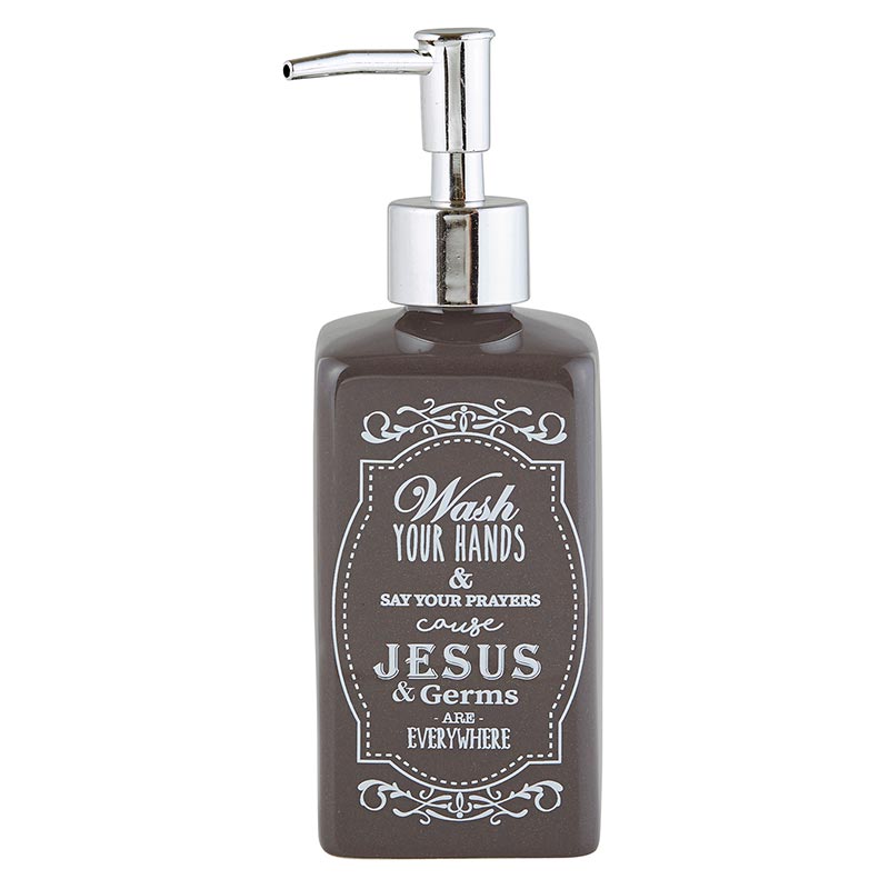 Soap Pump-Jesus And Germs-Gray