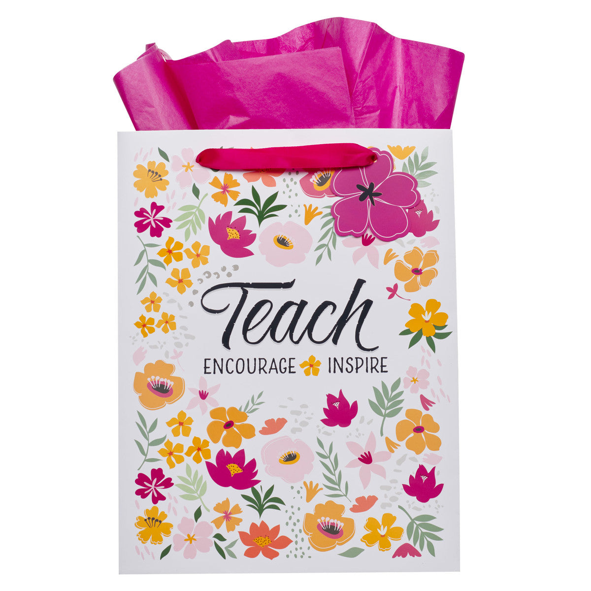 Gift Bag-LG-Teach-Pink/Floral