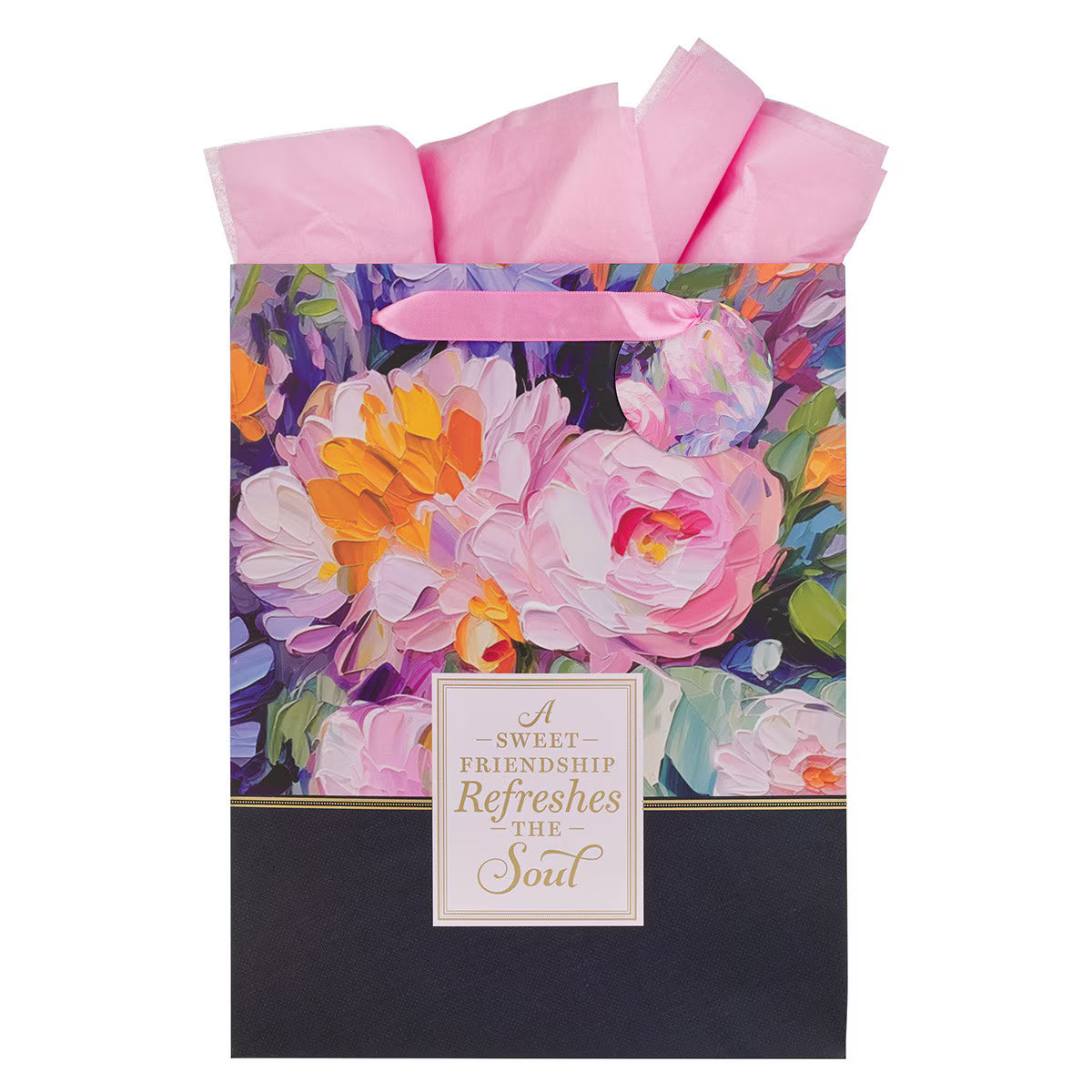 Gift Bag-LG-Sweet Friendship-Watercolor Flowers