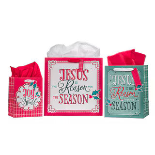 Gift Bag-Set of 3-Jesus Is The Reason For The Season
