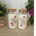 Tumbler-Walk By Faith Not By Sight-Glass-20oz-W/Glass Straw