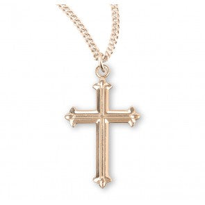 Necklace-Cross 1"-Gold over SS-18"-GS174518