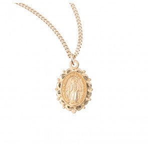 Necklace-Miraculous-18 in-Gold Over SS-Scalloped