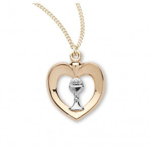 Necklace-FC-w/Heart & Chalice-16kt Over SS-18"-GS3718TT18