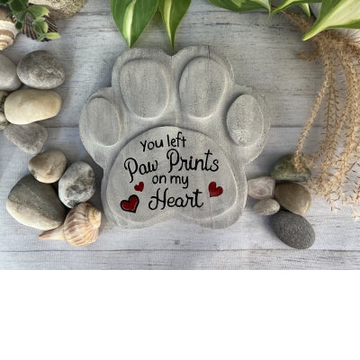 Garden Stone-Paw Prints On My Heart