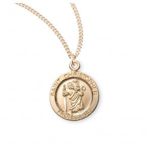 Necklace-W/Medal/St Christopher/Gold-GoldOverSS-GS813418