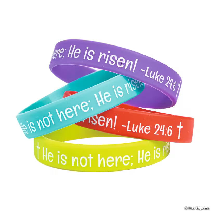 Bracelet-Rubber-Luk 24:6-Asstd