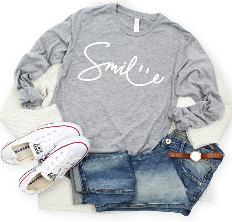 TShirt-Long Sleeve-Smile Sign