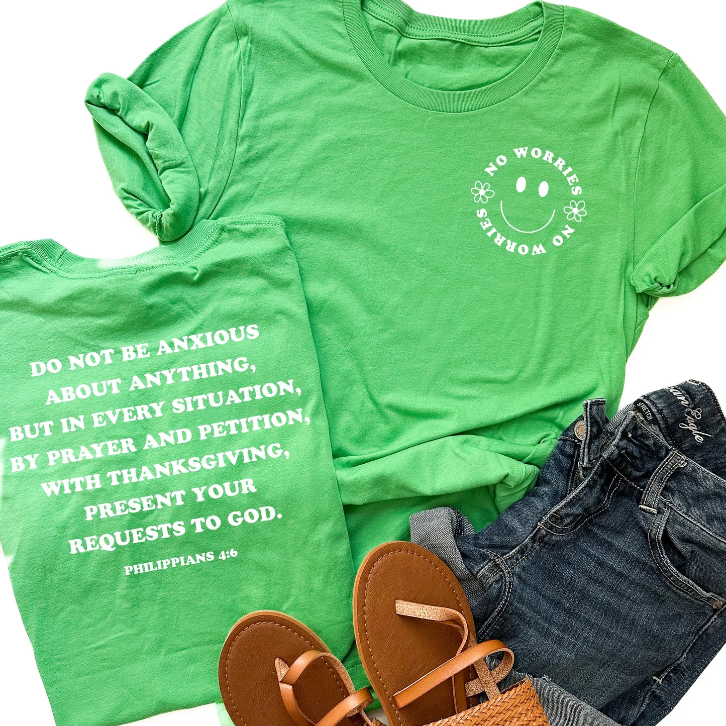 TShirt-No Worries-Synthetic Green