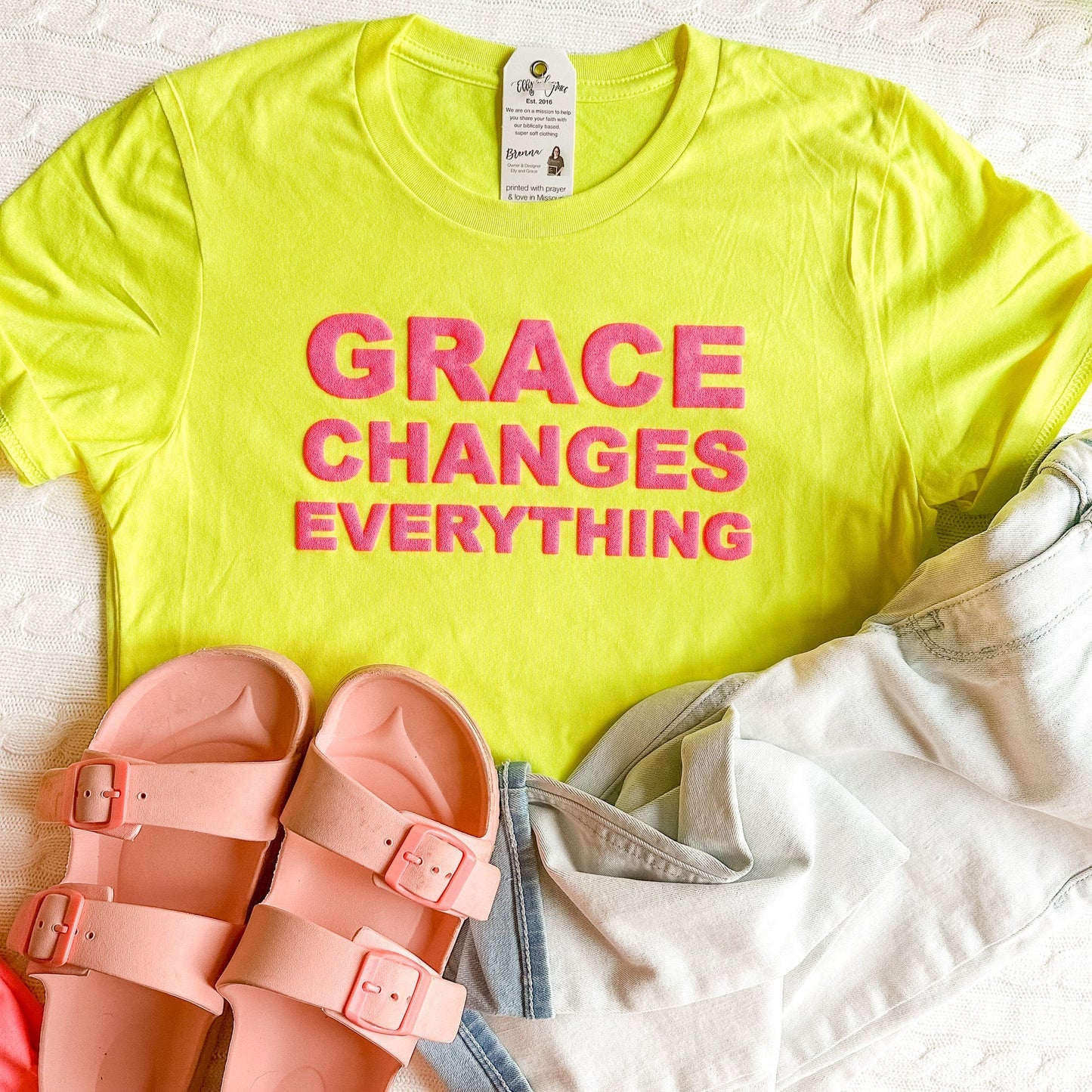 TShirt-Puff-Grace Changes Everything-Elly And Grace