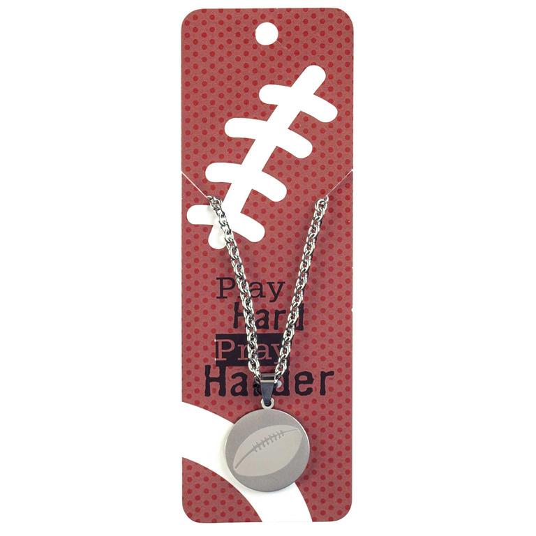 Necklace-Football-Pray Hard