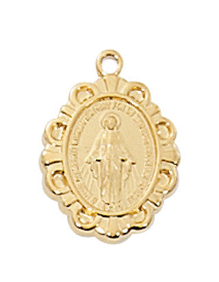 Necklace-Miraculous-Gold Over SS-16" Rhodium Plated