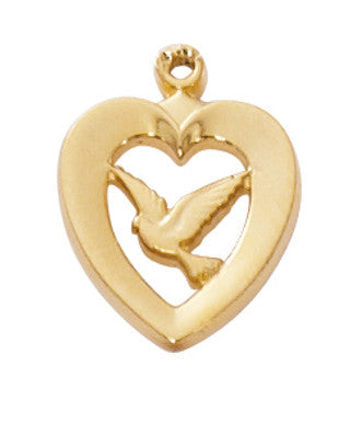 Necklace/Heart/Dove/GP/J638