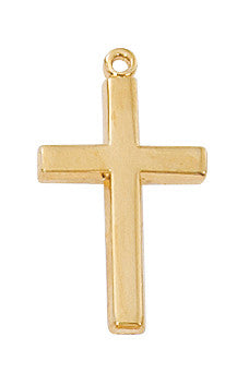 Necklace-Cross-14KT Gold Over SS-16-18"-J7001