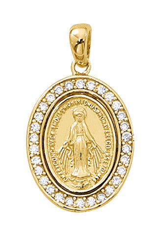 Necklace-Gold Over SS-Miraculous-CZ-18"