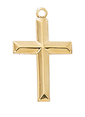 Necklace/Cross/14 Kt Gold on SS-18"chain