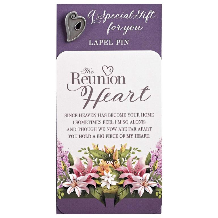 Lapel Pin-Card-Heart W/Reunion Heart