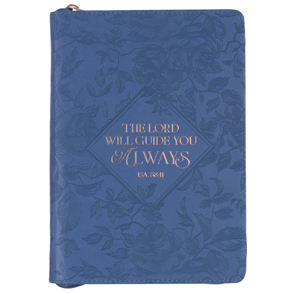 Journal-Blue-Isa 58:11-The Lord Will Guide-Zipper