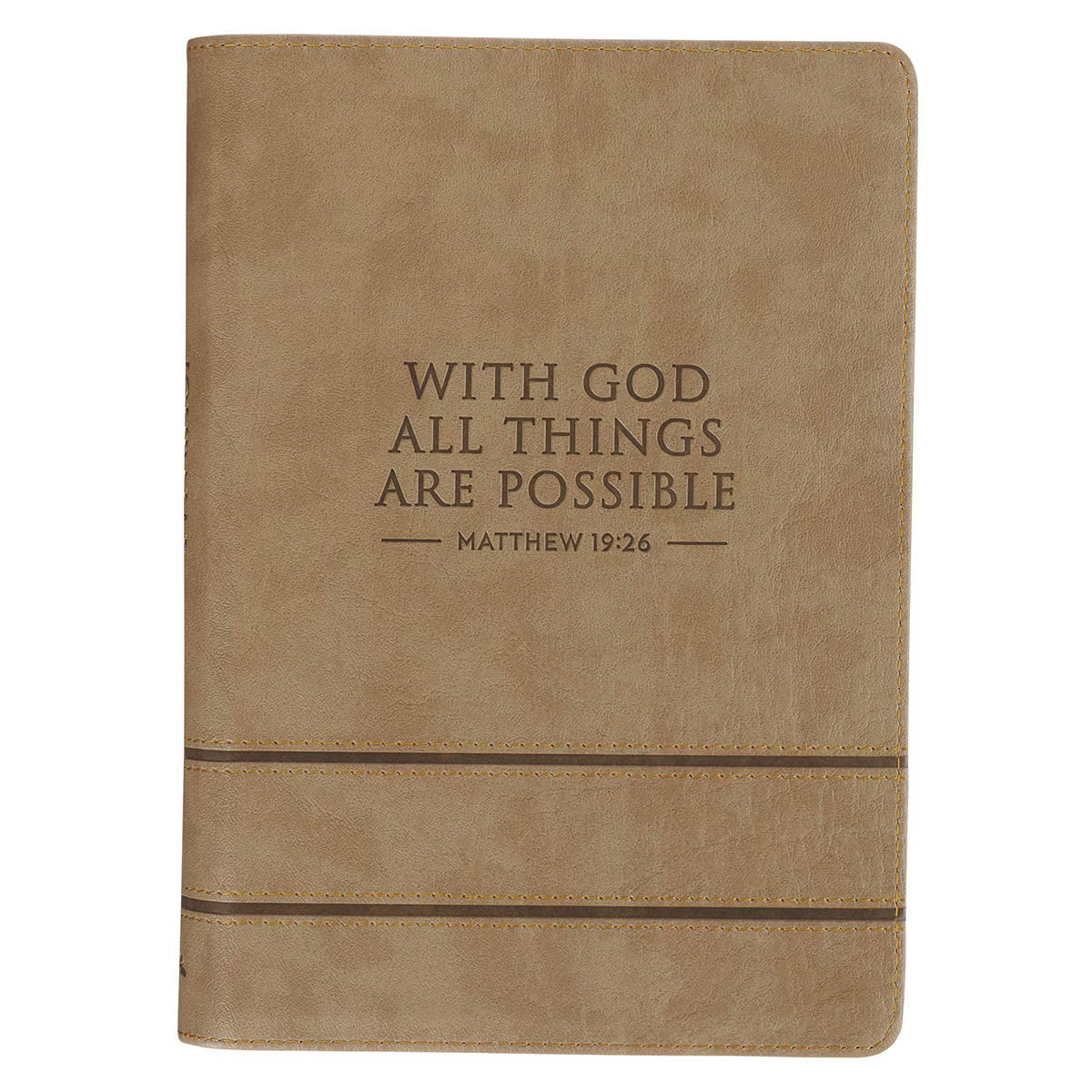 Journal-Zipper-Brown-With God All Things Are Possible