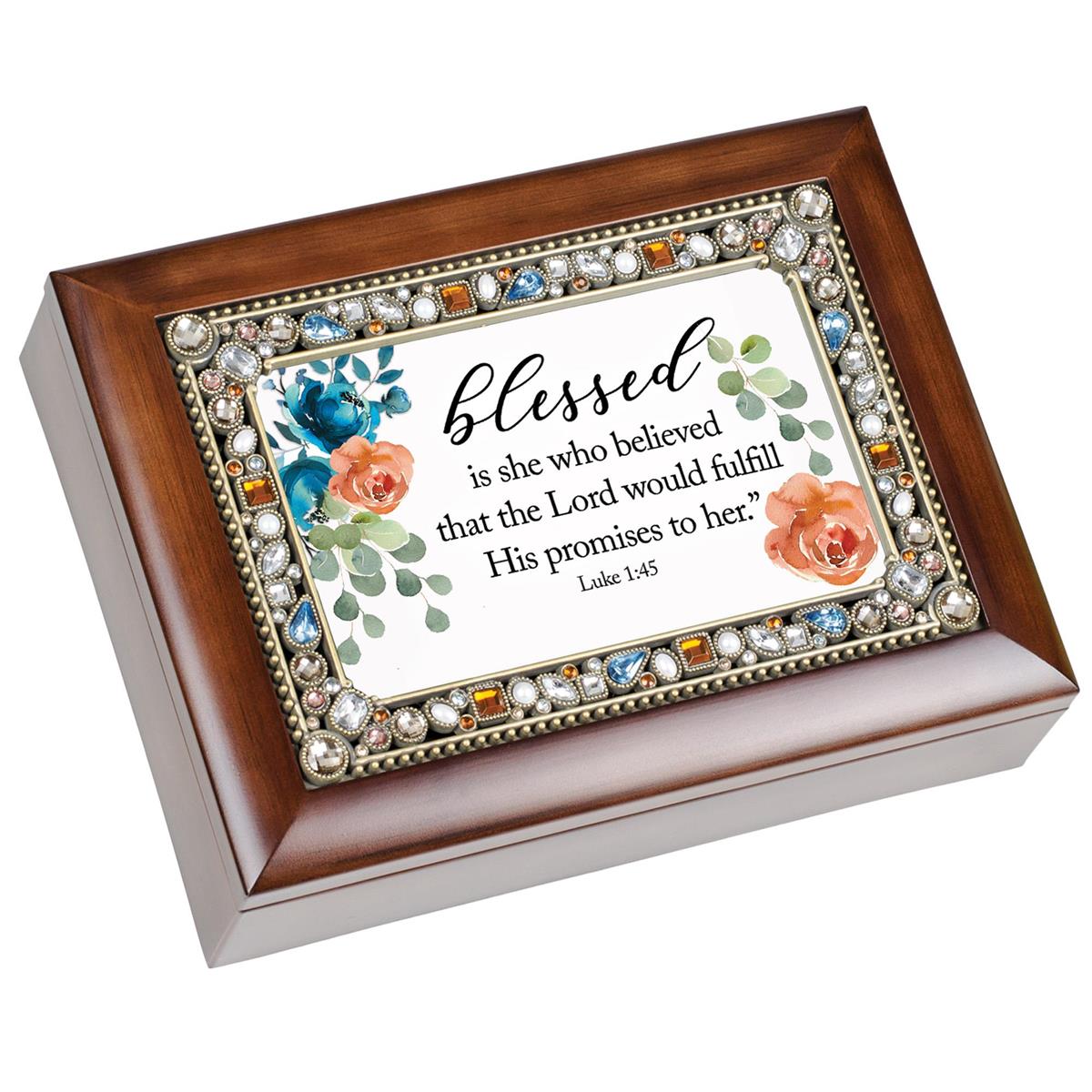Music Box-Blessed Is She-Luke 1:45-Jeweled
