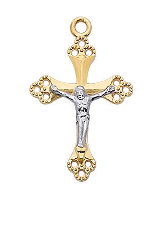 Necklace/Crucifix/18K on SS