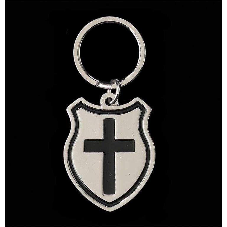 Key Ring-Metal Shield-Cross