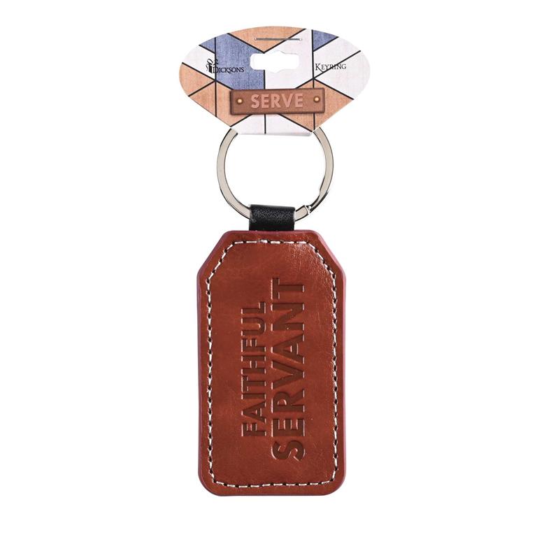 Keyring-Faithful Servant-Faux Leather