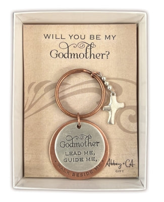 Keyring-Be My Godmother-With Cross