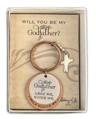 Keyring-Be My Godfather-With Cross
