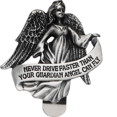 Visor Clip/Angel/Never Drive Faster-KVC153