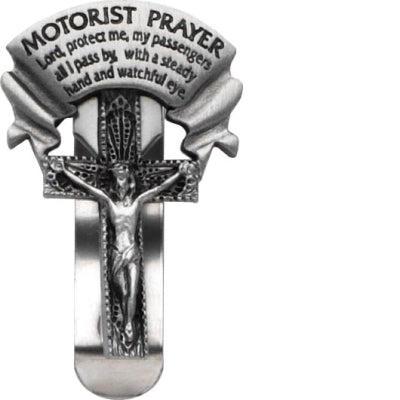 Visor Clip/Crucifix/Motorist Prayer
