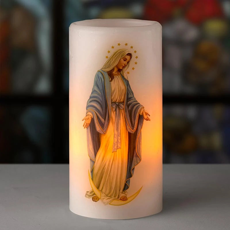 Candle-LED-Our Lady Of Grace-6"