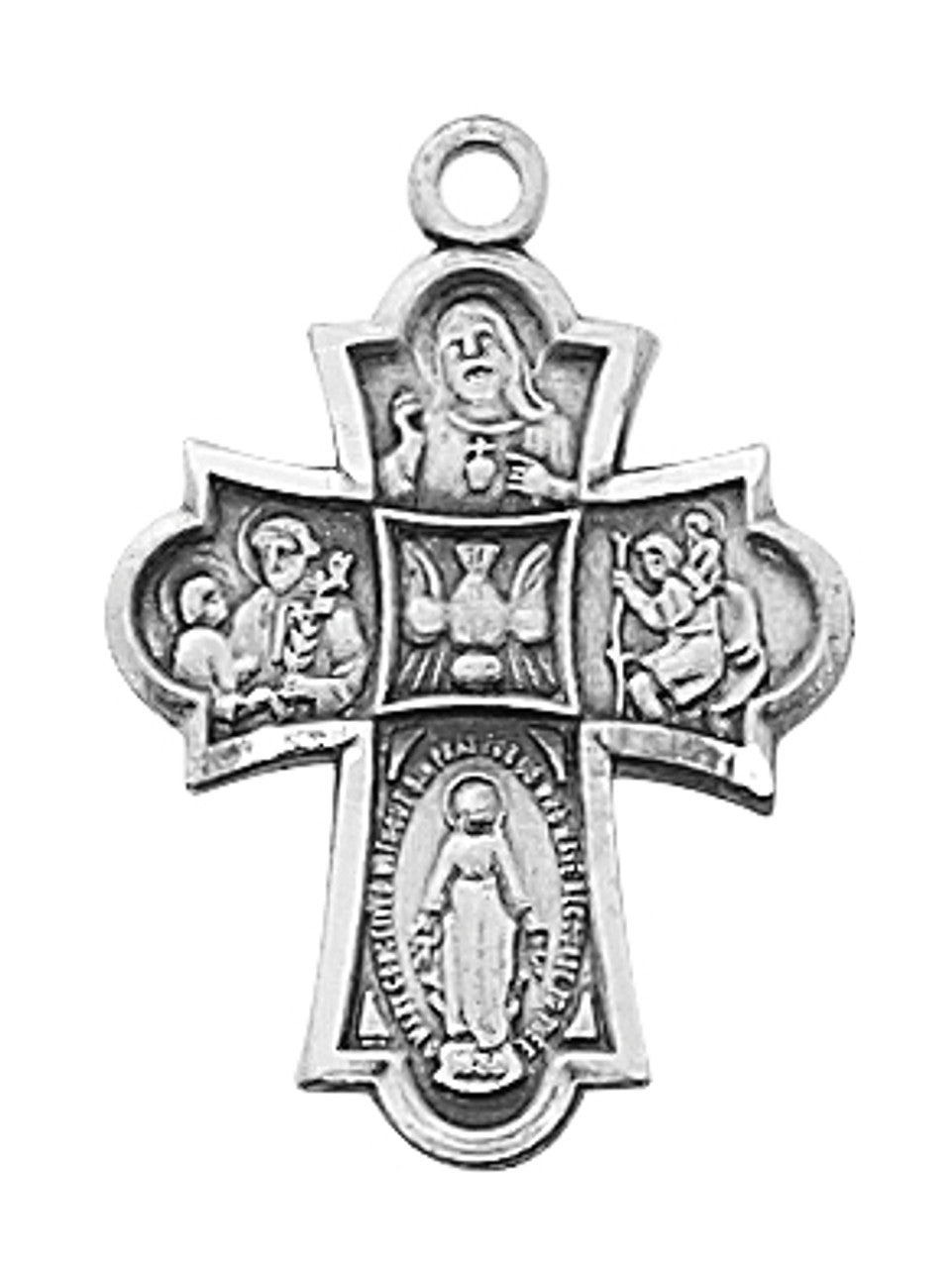 Necklace-SS Medal-4 Way Cross-L1810