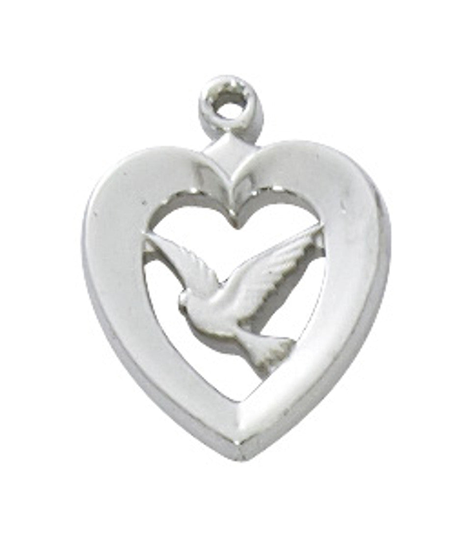 Necklace/SS Heart w/Dove